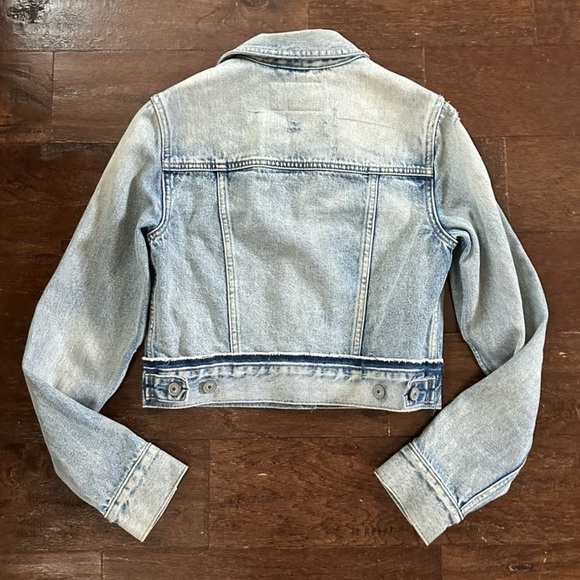 ALLSAINTS-Hay denim jacket-distressed blue-size Small-EUC-retail $160 - Picture 8 of 15